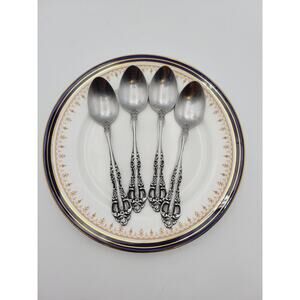 United Silver Co Stainless Japan Acadia Place Teaspoon Set of 4 Vtg